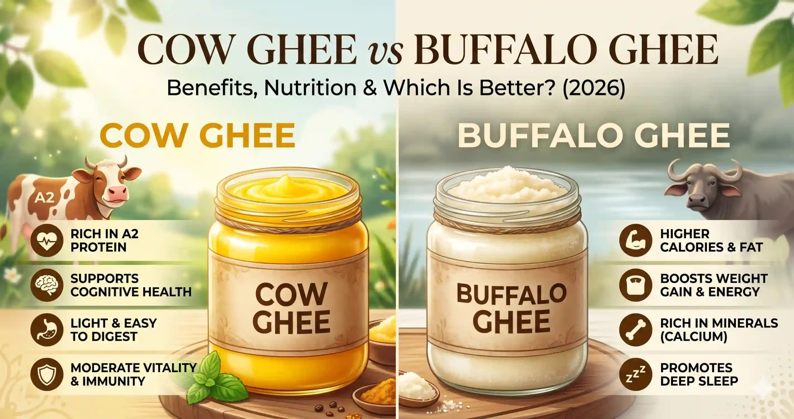 Cow ghee vs buffalo ghee comparison